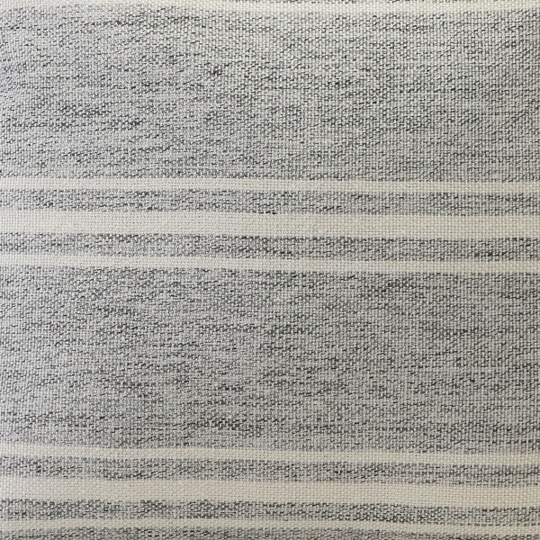 Gray and White Triple Stripe Outdoor Pillow