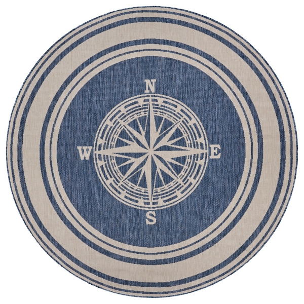 Nautical Navigation Round Outdoor Area Rug Kirklands Home