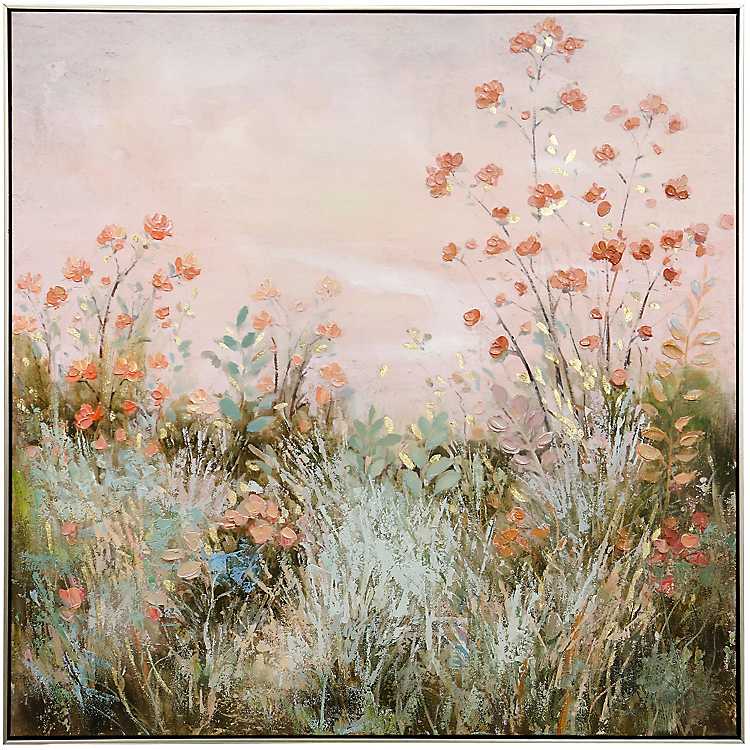 Sprague Pearce Wild Flowers Landscape Painting Canvas Wall Art Print Poster