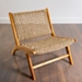 Natural Teak and Rattan Accent Chair