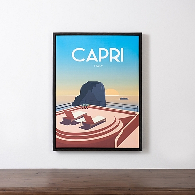 Capri Italy c.1927-24"x36"  Vintage Travel Poster on Canvas 