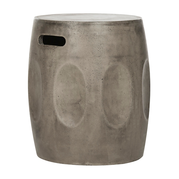 SAFAVIEH Dark Gray Indented Barrel Accent Table