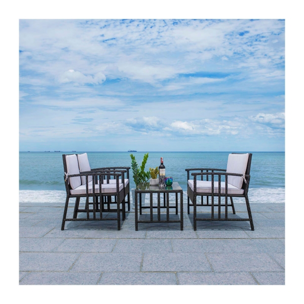 SAFAVIEH Black Woven Wicker 4-pc. Outdoor Set