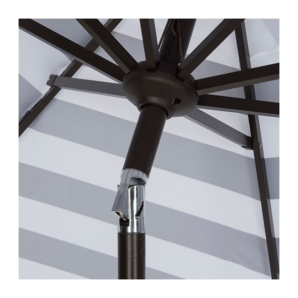 Black Stripe Auto Tilt 9 ft. Outdoor Umbrella