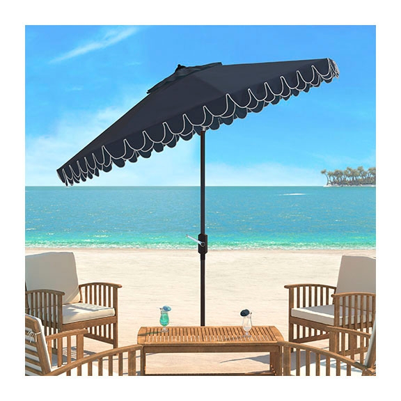 Navy Auto Tilt 9 ft. Outdoor Umbrella