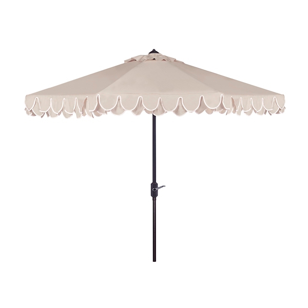 Beige Auto Tilt 9 ft. Outdoor Umbrella