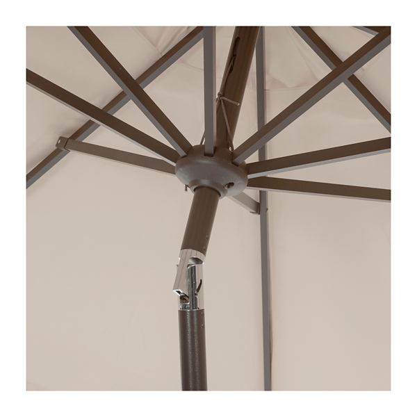 Beige Auto Tilt 9 ft. Outdoor Umbrella