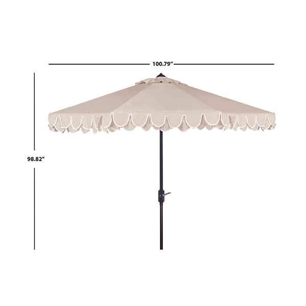 Beige Auto Tilt 9 ft. Outdoor Umbrella