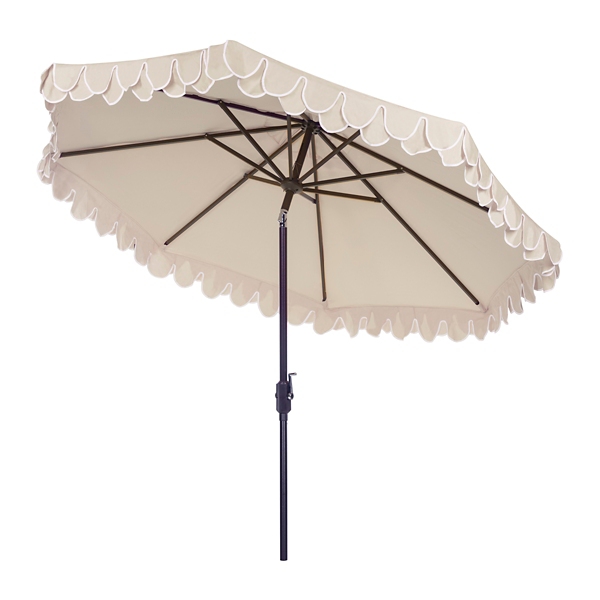 Beige Auto Tilt 9 ft. Outdoor Umbrella