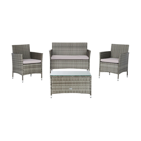 Gray Box Wicker 4-pc. Outdoor Living Set | Kirklands Home