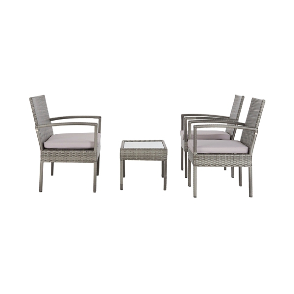 SAFAVIEH Gray Wicker Frame 4-pc. Outdoor Set