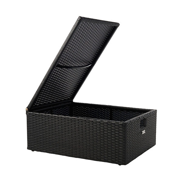 SAFAVIEH Black Wicker Chaises & Ottoman, Set of 2