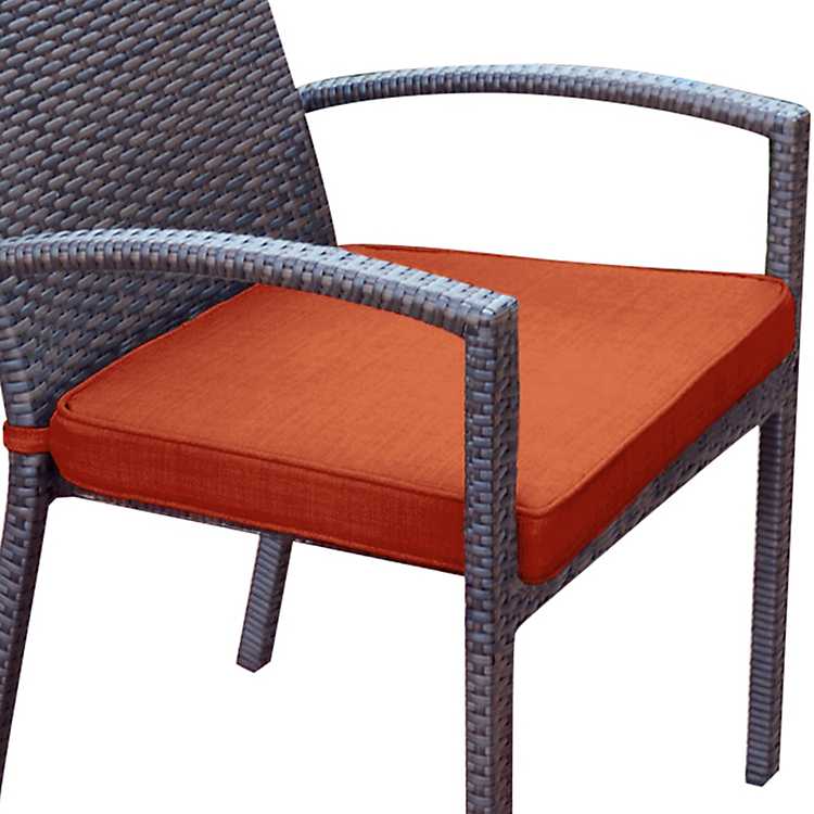 Brick Red Outdoor Dining Chair Cushion, Outdoor Patio Dining Chair Cushions