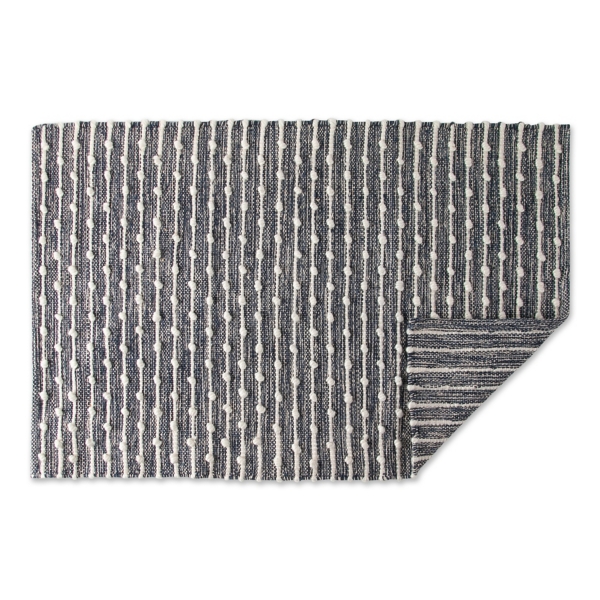 French Blue Recycled Cotton Accent Rug, 2x3