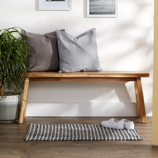 French Blue Recycled Cotton Accent Rug, 2x3