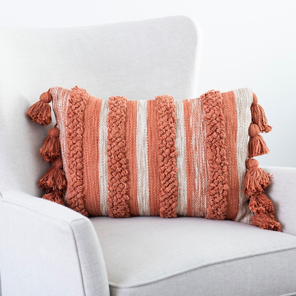 Boho Blush Lumbar Pillow with Tassels Kirklands Home