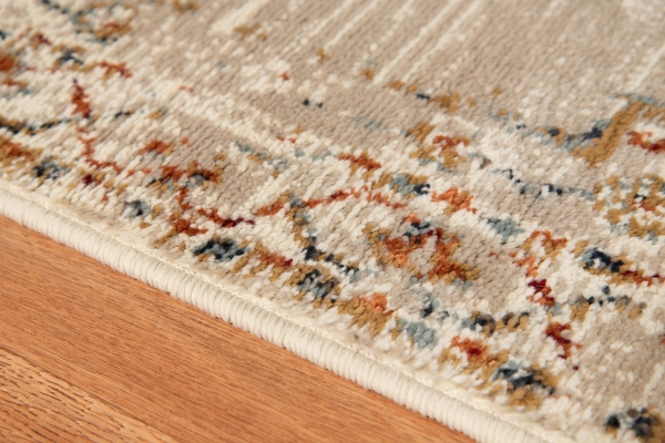 Beige and Gold Medallion Area Rug, 5x7