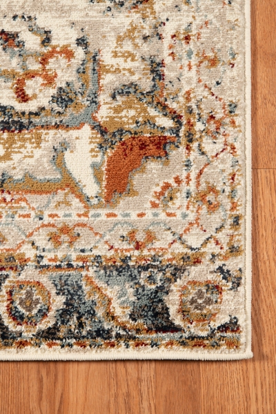 Beige and Gold Medallion Area Rug, 5x7