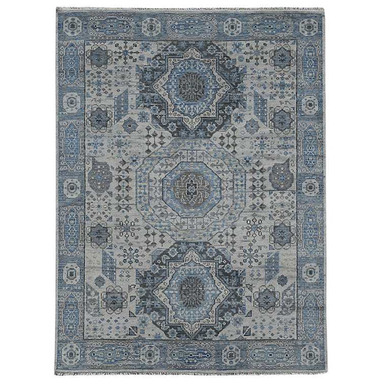 Ivory Hand Knotted Wool Area Rug 8x10, Wool Area Rug 8 215 10