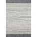 Blue and White Geometric Lines Area Rug, 2x4