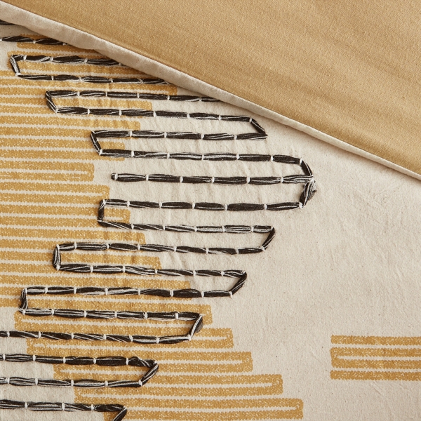 Yellow and Gray 3-pc. Full/Queen Comforter Set