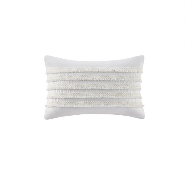 white ruffle throw pillow