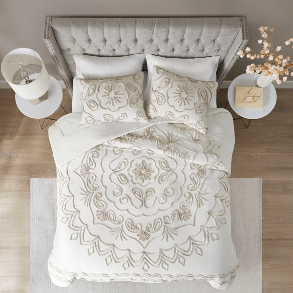 Ivory Medallion Full/Queen 3-pc. Comforter Set