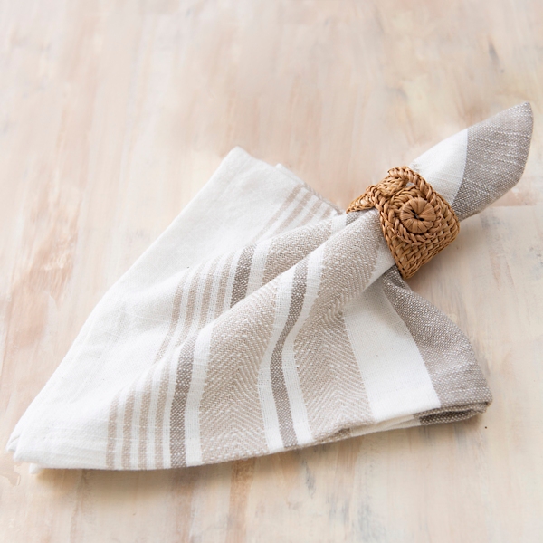 Light Rattan Napkin Ring with Button Kirklands Home
