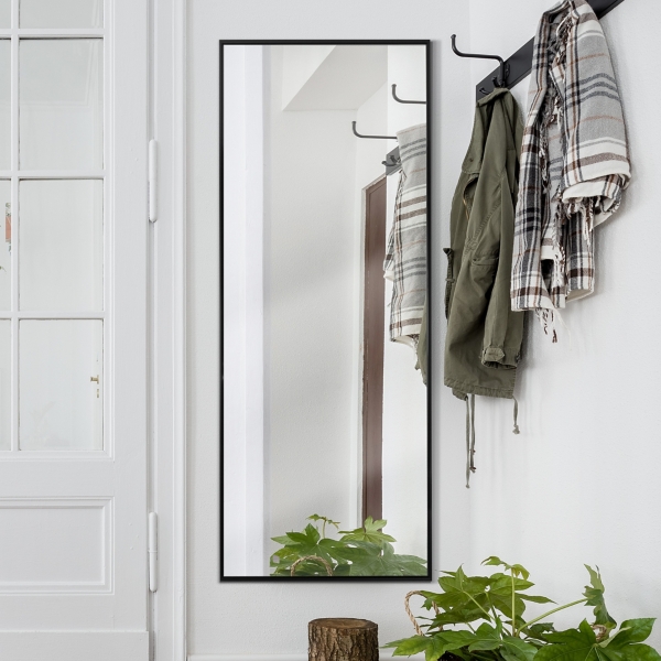 Glossy Black Frame Leaning Mirror | Kirklands Home