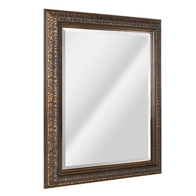 Oil Rubbed Bronze Beveled Framed Wall, Brushed Bronze Wall Mirror