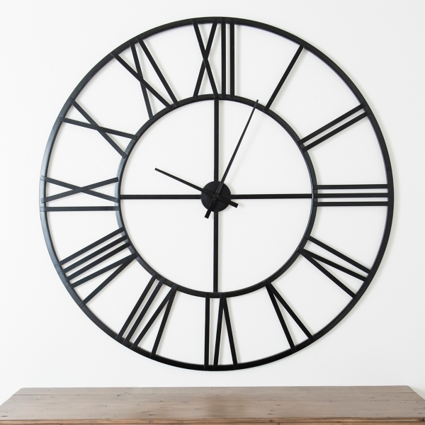 Adept Black And Gold Roman Metal Wall Clocks