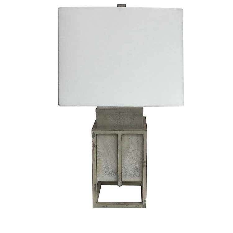 Galvanized Metal Table Lamp Kirklands, Gray Distressed Wood Table Lamp