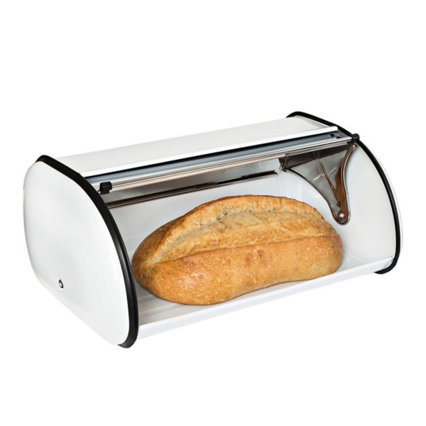 White Metal Rolltop Bread Box Kirklands Home