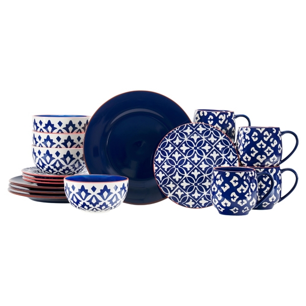 Blue Tilework Patterns 16pc. Dinnerware Set Kirklands Home
