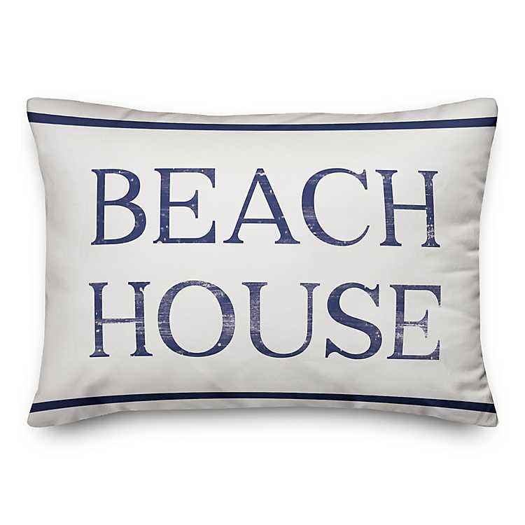 Beach House Outdoor Pillow Kirklands, Coastal Theme Outdoor Pillows