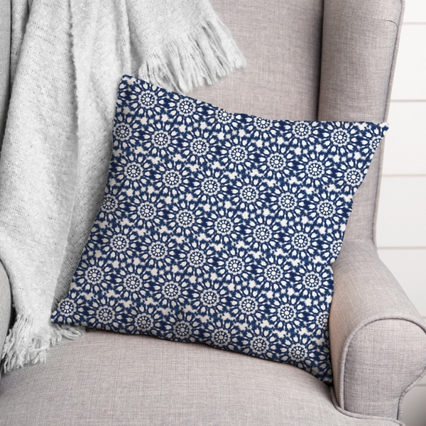 Navy Radial Outdoor Pillow Kirklands Home