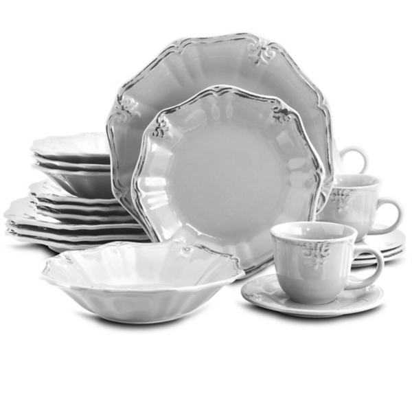 White Distressed Floral 20 pc. Dinnerware Set Kirklands Home