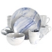 Blue and White Marbled 16-pc. Dinnerware Set