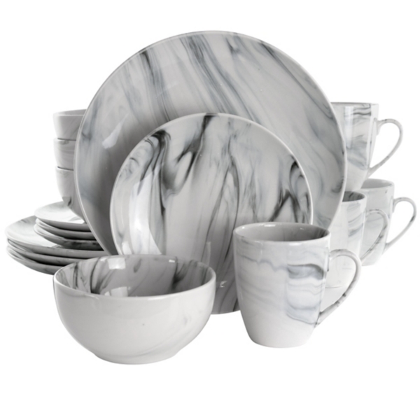Dinnerware Set, 16 Piece, Black/White, 10.75 , Stoneware | Kirkland's Home