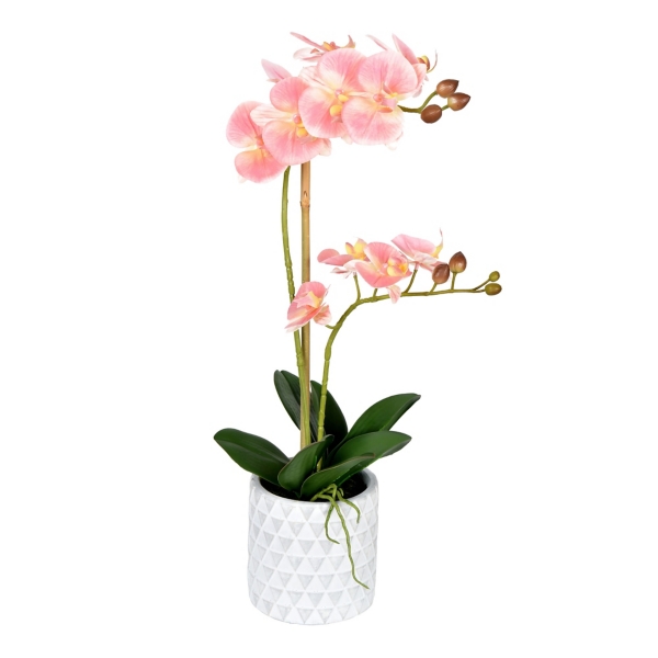 Pink Orchid Real Touch Arrangement in Ceramic Pot