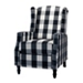 Black and White Buffalo Check Wingback Recliner