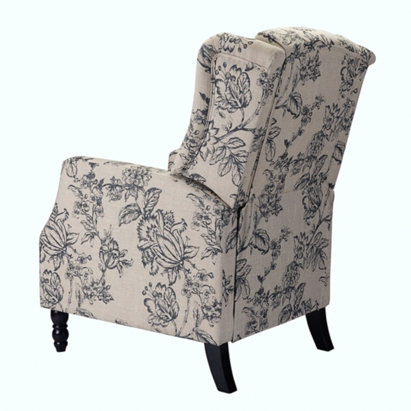 Indigo Jacquard Upholstered Recliner Accent Chair