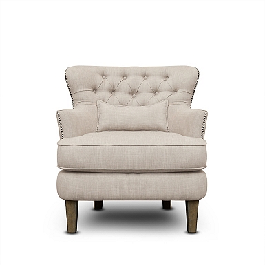 Grey tufted chair hot sale