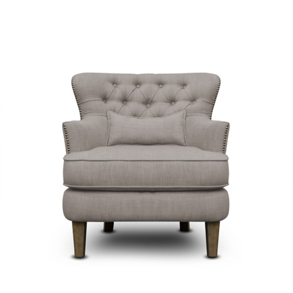 Gray on sale tufted armchair