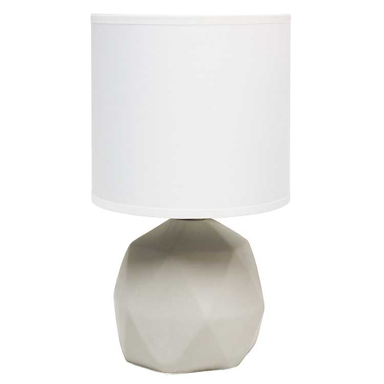 Grace Concrete Table Lamp With White, Small Concrete Table Lamp