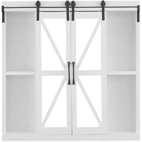 White Wood Barn Door Mirror Kirklands Home