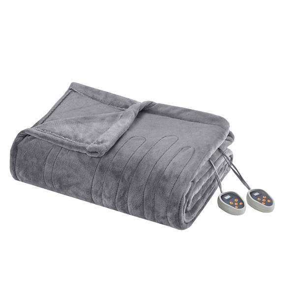 Gray King Ultra Soft Plush Heated Blanket | Kirklands Home