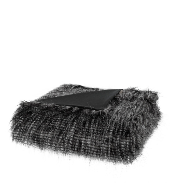 Black Faux Mink Fur Throw Kirklands