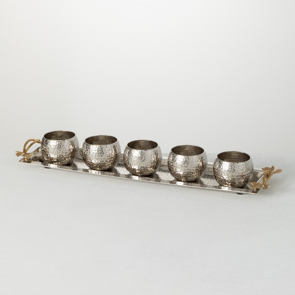 Hammered Aluminum Tray and Votive Candle Holders Kirklands Home
