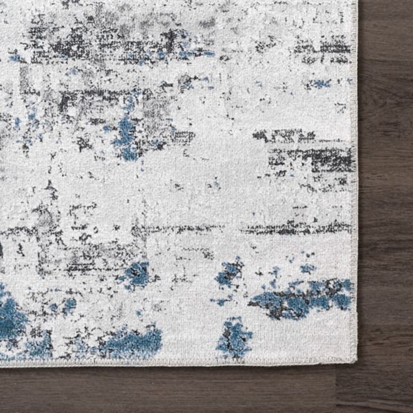 Gray Modern Abstract Washable Runner